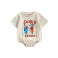 thumbnail image 1 of Bagilaanoe 4th of July Newborn Baby Boy Girl Rompers Cartoon Print Short Sleeve Bodysuit 6M 12M 18M 24M Infant Summer One Piece Short Jumpsuit for Independence Day, 1 of 9