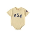 thumbnail image 1 of Bagilaanoe 4th of July Newborn Baby Girl Boy Rompers Letters Print Short Sleeve Bodysuit 3M 6M 12M 18M Infant Summer One Piece Short Jumpsuit for Independence Day, 1 of 9