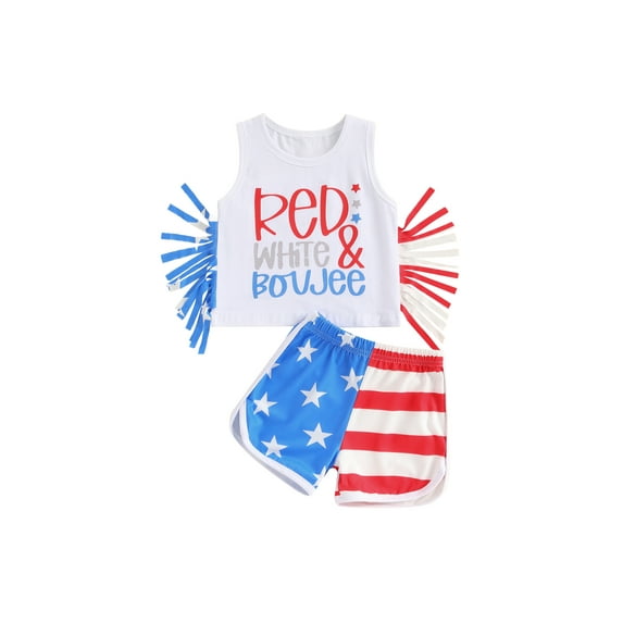 Bagilaanoe 4th of July Outfits for Toddler Baby Boys Sleeveless Letter Print Tassel Tank Tops + Striped Shorts 1T 2T 3T 4T 5T 6T Kids Independence Day Clothes 2pcs Short Pants Set