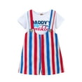 thumbnail image 1 of Bagilaanoe 4th of July Baby Girl Boy Outfits Short Sleeve Romper Tops Striped Suspender Shorts Independent Day 2pcs Suit, 1 of 9