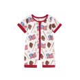 thumbnail image 1 of Bagilaanoe 4th of July Jumpsuit for Newborn Baby Girl Short Sleeve Print Romper 3M 6M 12M 18M Infant Independence Day Clothes, 1 of 7