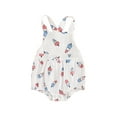 thumbnail image 1 of Bagilaanoe 4th of July Newborn Baby Girl Boys Rompers Print Short Sleeve Bodysuit 6M 12M 18M 24M Infant One Piece Short Jumpsuit for Independence Day, 1 of 7