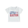 thumbnail image 1 of Bagilaanoe 4th of July Toddler Baby Boy Girl Summer T-Shirt Letter Print Short Sleeve Round Neck Tops 1T 2T 3T 4T 5T 6T Kids Independence Day Clothes, 1 of 7