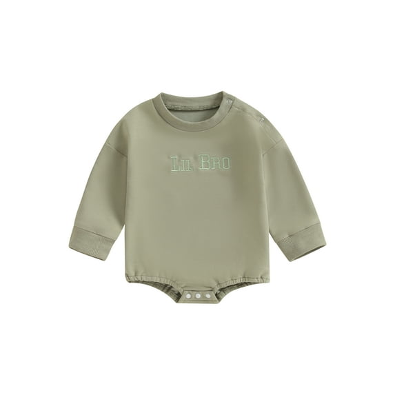 Bagilaanoe Baby Boy Oversized Romper Sweatshirt Newborn Long Sleeve Bodysuits Letter Embroidery Pullover 3M 6M 12M 18M Infant Casual Tee Tops