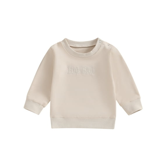 Bagilaanoe Baby Boy Oversized Romper Sweatshirt Newborn Long Sleeve Bodysuits Letter Embroidery Pullover 3M 6M 12M 18M Infant Casual Tee Tops