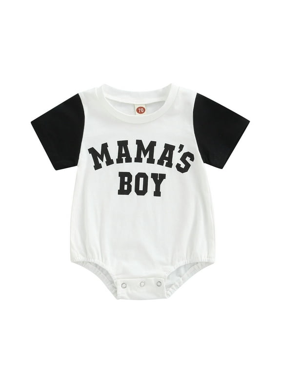 Bagilaanoe Baby Boys Clothes 3 6 12 18 Months Newborn Infant Short Sleeve Mamas Boy Romper Cotton Bodysuit Playsuit Summer Casual Tops