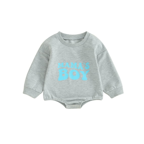 Bagilaanoe Baby Boys Oversized Romper Sweatshirt Newborn Long Sleeve Bodysuits Letter Print Pullover 3M 6M 12M 18M 24M Infant Casual Tee Tops