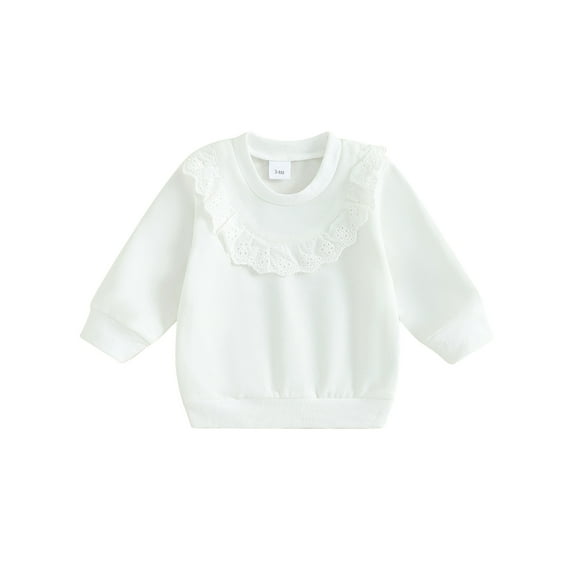 Bagilaanoe Baby Girl Boy Casual Sweatshirt Newborn Long Sleeve Lace Patchwork Pullover 3M 6M 9M 12M 18M Infant Fall Loose Tee Tops