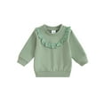 thumbnail image 1 of Bagilaanoe  Baby Girl Boy Casual Sweatshirt Newborn Long Sleeve Lace Patchwork Pullover 3M 6M 9M 12M 18M Infant Fall Loose Tee Tops, 1 of 9