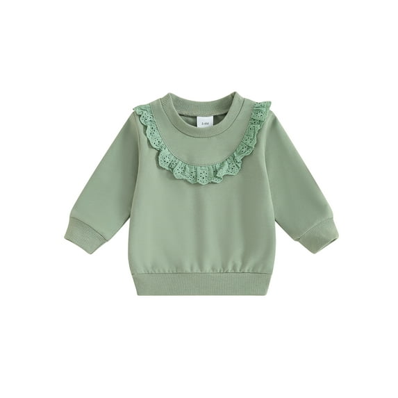 Bagilaanoe Baby Girl Boy Casual Sweatshirt Newborn Long Sleeve Lace Patchwork Pullover 3M 6M 9M 12M 18M Infant Fall Loose Tee Tops