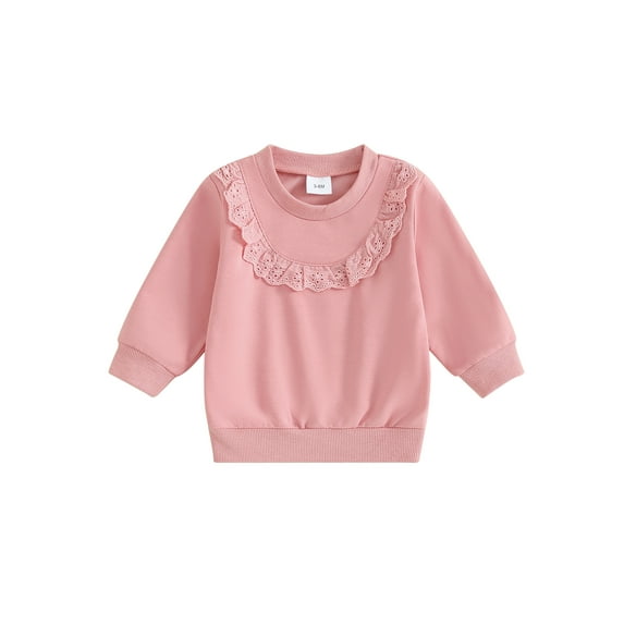 Bagilaanoe Baby Girl Boy Casual Sweatshirt Newborn Long Sleeve Lace Patchwork Pullover 3M 6M 9M 12M 18M Infant Fall Loose Tee Tops