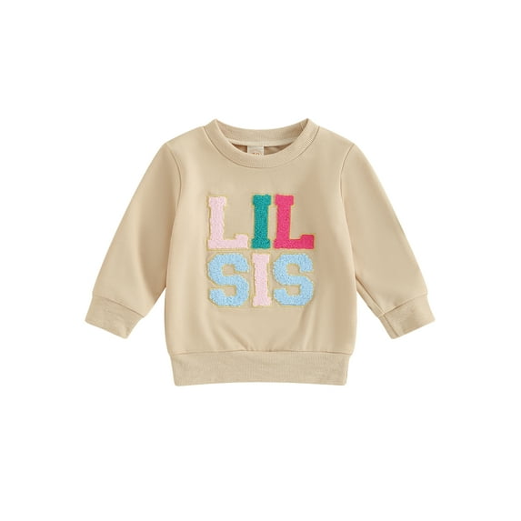 Bagilaanoe Baby Girl Boy Casual Sweatshirt Newborn Long Sleeve Letter Embroidery Pullover 3M 6M 12M 18M Infant Fall Loose Tee Tops