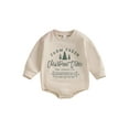 thumbnail image 1 of Bagilaanoe Baby Girl Boy Christmas Romper Sweatshirt Newborn Long Sleeve Bodysuits Letter Print Pullover 3M 6M 12M 18M Infant Casual Tee Tops, 1 of 9