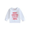 thumbnail image 1 of Bagilaanoe Baby Girl Boy Christmas Sweatshirt Newborn Long Sleeve Letter Print Pullover 6M 12M 18M 24M Infant Fall Loose Tee Tops, 1 of 8