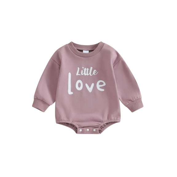 Bagilaanoe Baby Girl Boy Oversized Romper Sweatshirt Newborn Long Sleeve Bodysuits Letter Print Pullover 3M 6M 12M 18M Infant Casual Tee Tops