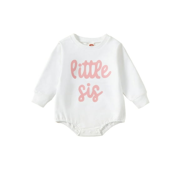 Bagilaanoe Baby Girl Boy Oversized Romper Sweatshirt Newborn Long Sleeve Bodysuits Letter Print Pullover 3M 6M 12M Infant Casual Tee Tops