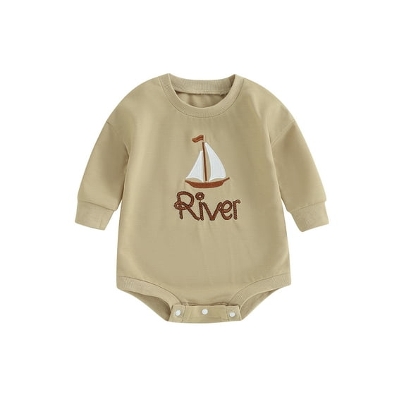 Bagilaanoe Baby Girl Boy Oversized Romper Sweatshirt Newborn Long Sleeve Bodysuits Letter Print Pullover 6M 12M 18M 24M Infant Casual Tee Tops