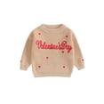 thumbnail image 1 of Bagilaanoe Baby Girl Boy Valentine's Day Clothes Newborn Knitted Sweater Long Sleeve Letter Heart Embroidery Pullover 3M 6M 9M 12M 18M Infant Warm Jumpers Tops Fall Loose Knitwear, 1 of 9