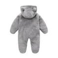 thumbnail image 1 of Bagilaanoe Baby Girl Boys Hooded Jumpsuit Newborn Winter Fleece Long Sleeve Bodysuit 3M 6M 9M 12M Infant Zipper Footed One Piece Romper, 1 of 8