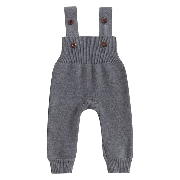Bagilaanoe Baby Girl Boys Knit Overalls Jumpsuits Toddler Solid Color Sleeveless Playsuits 6M 9M 12M 18M 24M 3T Kids Ribbed One Piece Romper