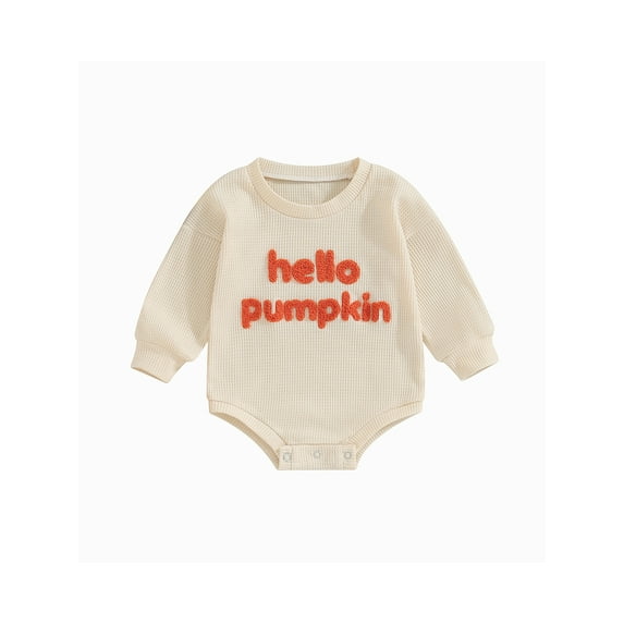Bagilaanoe Baby Girl Boys Oversized Romper Sweatshirt Newborn Long Sleeve Bodysuits Letter Print Pullover 6M 12M 18M 24M Infant Waffle Tee Tops