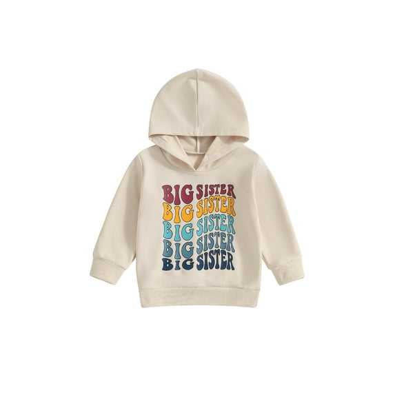 Bagilaanoe Baby Girl Casual Hoodie Sweatshirt Toddler Long Sleeve Letter Print Pullover 2T 3T 4T 5T 6T Kids Fall Loose Tee Tops
