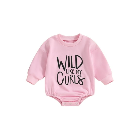 Bagilaanoe Baby Girl Oversized Romper Sweatshirt Newborn Long Sleeve Bodysuits Letter Print Pullover 3M 6M 12M 18M Infant Casual Tee Tops