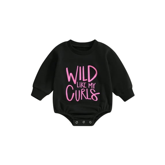 Bagilaanoe Baby Girl Oversized Romper Sweatshirt Newborn Long Sleeve Bodysuits Letter Print Pullover 3M 6M 12M 18M Infant Casual Tee Tops