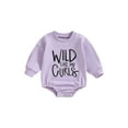 thumbnail image 1 of Bagilaanoe Baby Girl Oversized Romper Sweatshirt Newborn Long Sleeve Bodysuits Letter Print Pullover 3M 6M 12M 18M Infant Casual Tee Tops, 1 of 8