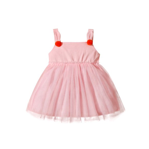 Bagilaanoe Baby Girl Princess Dress Sleeveless A-line Mesh Stitching Dresses 6M 9M 12M 18M 24M Infant Casual Swing Sundress