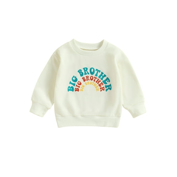 Bagilaanoe Brother Sister Matching Clothes Toddler Baby Girl Boy Casual Sweatshirt Long Sleeve Letter Print Pullover 3M 6M 12M 18M 24M 3T Kids Fall Loose Tee Tops