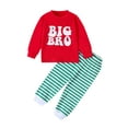 thumbnail image 1 of Bagilaanoe Brother Sister Matching Outfits 2Pcs Toddler Baby Pants Set Long Sleeve Letter Print Tops + Striped Leggings 6M 12M 18M 24M 3T 4T 5T Kids Boy Girl Casual Clothes, 1 of 9
