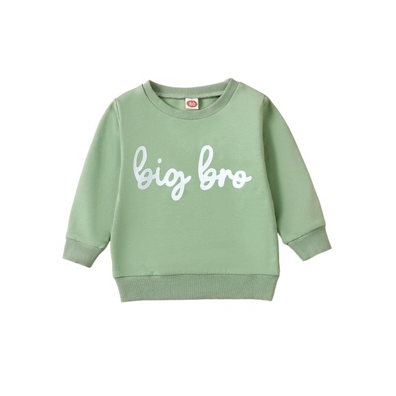 Bagilaanoe Brother Sister Matching Outfits Baby Girl Boy Casual Sweatshirt Toddler Long Sleeve Letter Print Pullover 6M 12M 18M 24M 3T 4T Kids Loose Tee Tops