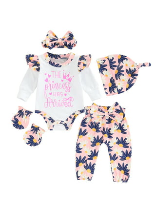 4Pcs Newborn Baby Girl Clothes Infant Long Sleeve Romper Flowers Pants  Headband Outfit Set - Preemie White B : : Clothing, Shoes &  Accessories