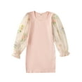 thumbnail image 1 of Bagilaanoe Girl Knitted Dress Floral Embroidery Mesh Long Sleeves Party Dress 6T 7T 8T 9T 10T Kids Casual Dress, 1 of 8