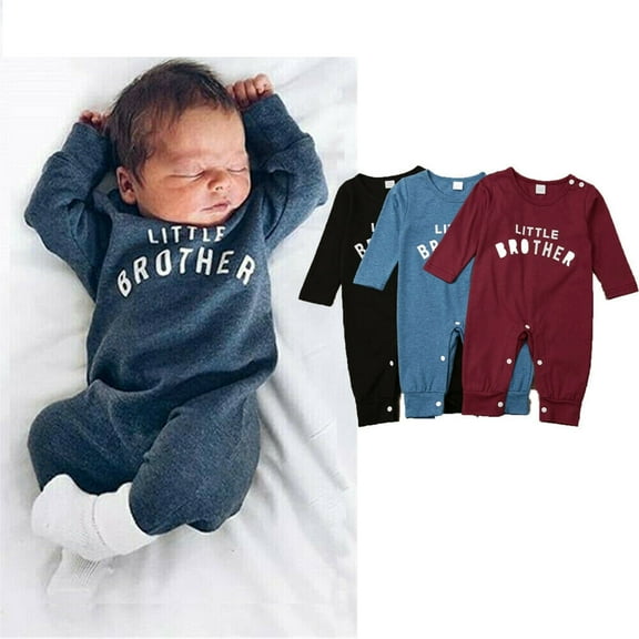 Infant Baby Boys Little Brother Romper Jumpsuit Bodysuit Winter Clothes Outfits