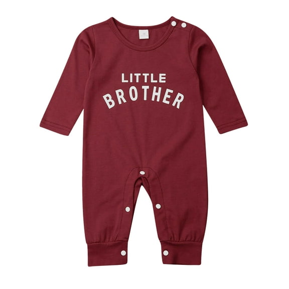 Infant Baby Boys Little Brother Romper Jumpsuit Bodysuit Winter Clothes Outfits