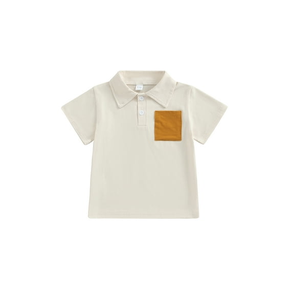 Bagilaanoe Little Boys T-shirt Short Sleeve Contrast Color Shirts 3T 4T 5T 6T 7T Kids Summer Casual Tops