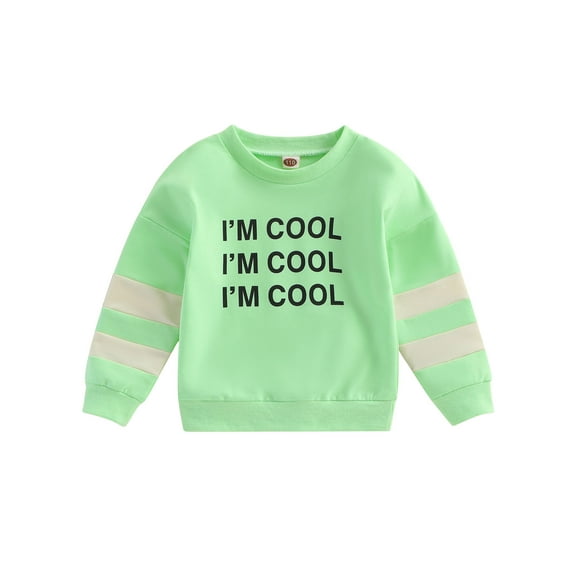 Bagilaanoe Little Girl Boy Casual Sweatshirt Letter Print Contrast Color Long Sleeve Pullover 3T 4T 5T 6T 7T Kids Fall Loose Tee Tops