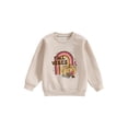 thumbnail image 1 of Bagilaanoe Little Girl Boy Thanksgiving Sweatshirt Long Sleeve Pumpkin Rainbow Print Pullover 3T 4T 5T 6T 7T Toddler Kids Fall Loose Tee Tops, 1 of 8