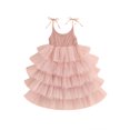 thumbnail image 1 of Bagilaanoe Little Girl Cake Dress Summer Sleeveless A-line Princess Dresses 2T 3T 4T 5T 6T 7T Kid Lace Tulle Patchwork Skirt, 1 of 8