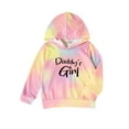 thumbnail image 1 of Bagilaanoe Little Girl Casual Hoodies Sweatshirt Long Sleeve Tie-Dye Letter Print Pullover 3T 4T 5T 6T 7T Kids Fall Loose Tee Tops, 1 of 8
