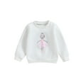 thumbnail image 1 of Bagilaanoe Little Girl Casual Sweatshirt Long Sleeve Print Pullover 4T 5T 6T 7T Toddler Kids Fall Loose Tee Tops, 1 of 8