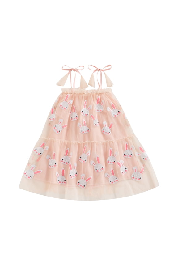 Little Girl Easter Dress Toddler Sleeveless A-line Strap Dresses 2T 3T 4T 5T 6T 7T Kids Casual Swing Sundress