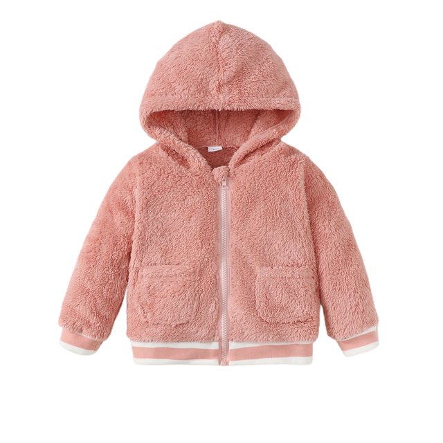 Bagilaanoe Little Girl Fleece Jackets Toddler Long Sleeve Hooded Coat