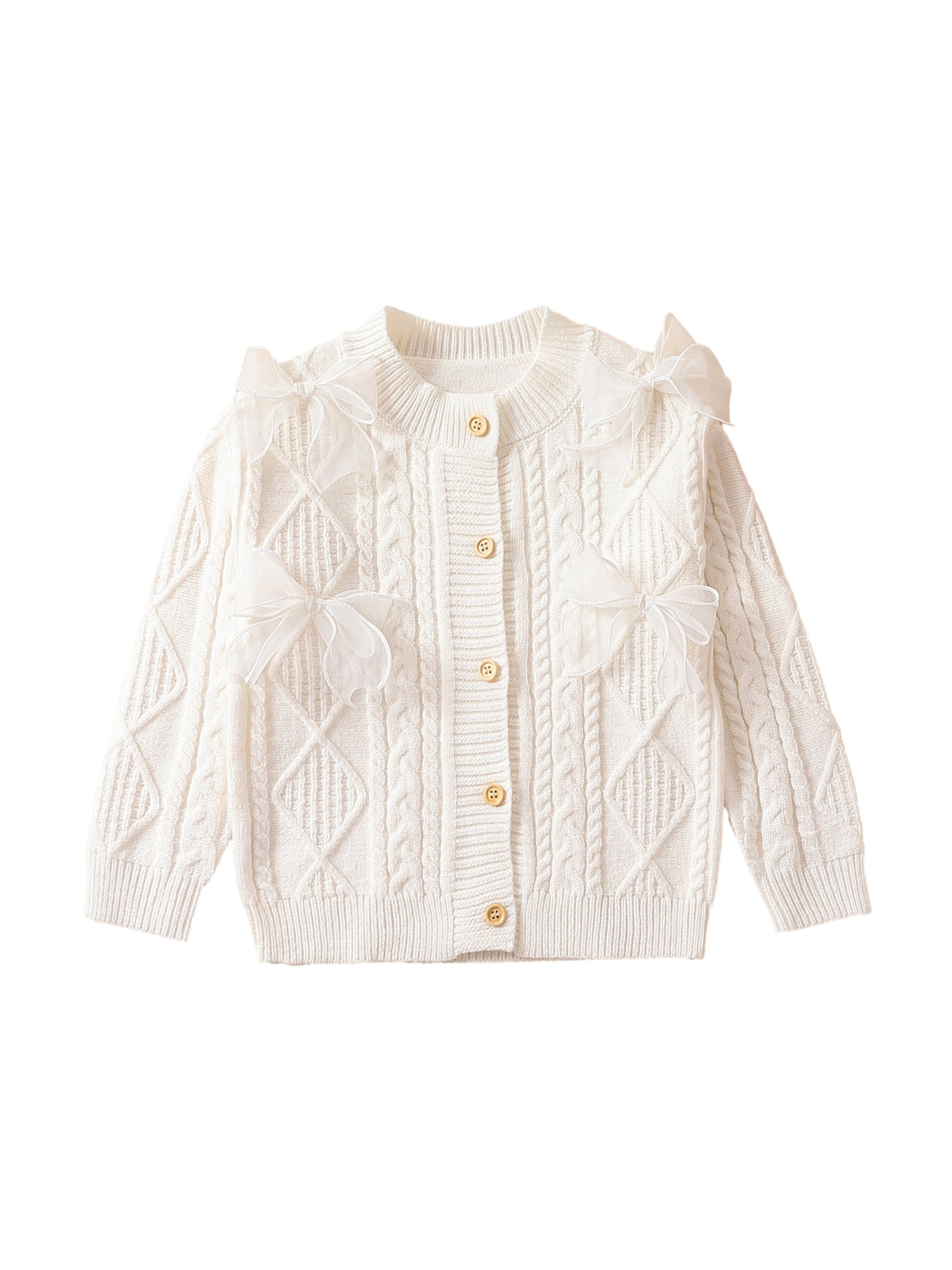 Toddler Lapels Khaki Broad-striped Knitted Casual Sweater