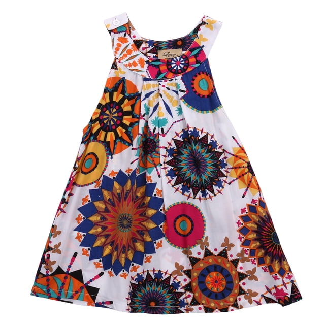 Robe Fille La Jenns Taille 3T Sans Manches Motif Floral - Été - Occasion Excellent état
