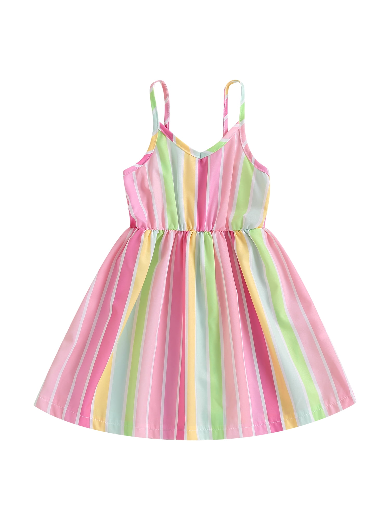 Bagilaanoe Little Girl Summer Dress Striped Sleeveless A-line Dresses ...