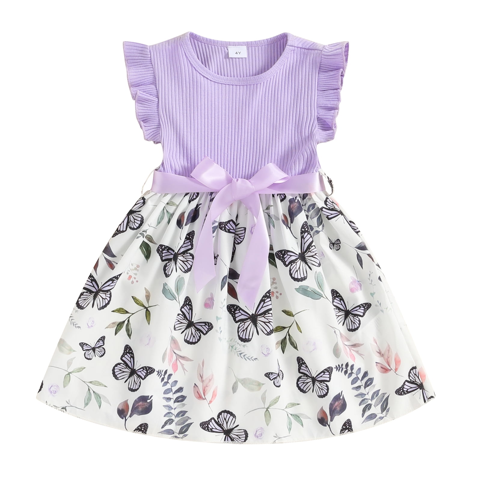 Baby Girl Summer Dress In Sparrow Print Brown Color main image 1