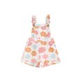 thumbnail image 1 of Bagilaanoe Little Girl Summer Jumpsuit Toddler Sleeveless Floral Print Romper Denim Overalls Shorts 6M 12M 18M 24M 3T 4T 5T 6T Kids Short Pants Summer Clothes, 1 of 7